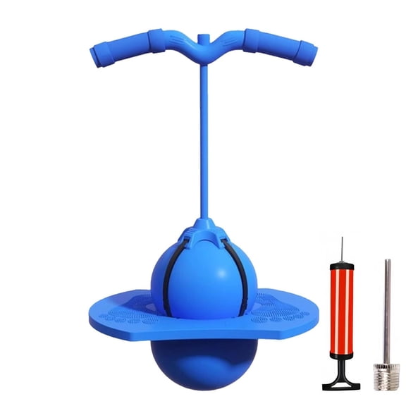 Balance Jumping Ball, 2-in-1 Pogo Jumper with Handle and Pump, Non-Slip Deck Bounce Trainer for Indoor Outdoor Fitness Adults