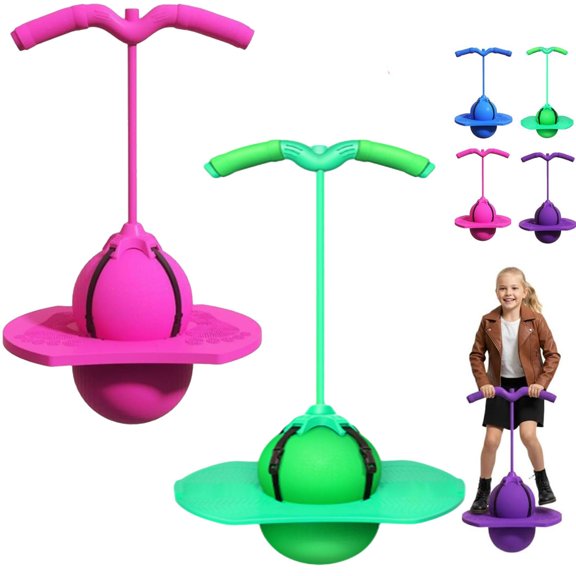 Balance Jumping Ball, 2026 Balance Pogo Ball, Pogo Jumper with Handle and Ball Pump, High Jump Toy Bounce Jump Trick Board Pogo Bouncing Ball Safe and Fun Pogo Stick for Adults