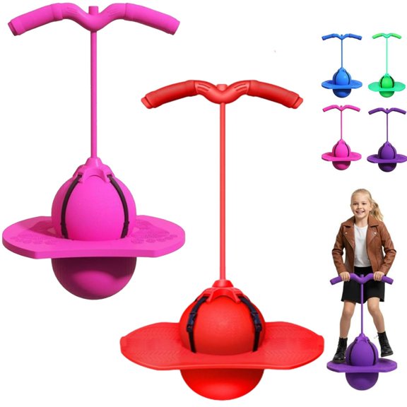Balance Jumping Ball, 2026 Balance Pogo Ball, Pogo Jumper with Handle and Ball Pump, High Jump Toy Bounce Jump Trick Board Pogo Bouncing Ball Safe and Fun Pogo Stick for Adults