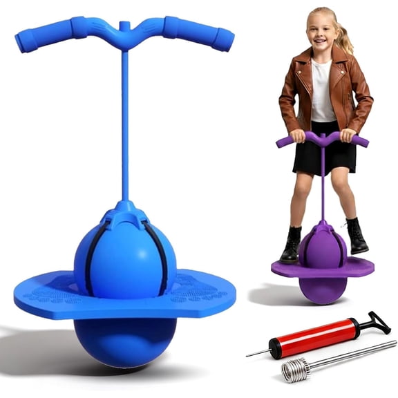 Balance Jumping Ball, 2026 Balance Pogo Ball, Pogo Jumper with Handle and Ball Pump, Pogo Stick with Non-Slip Footpads, Safe and Fun