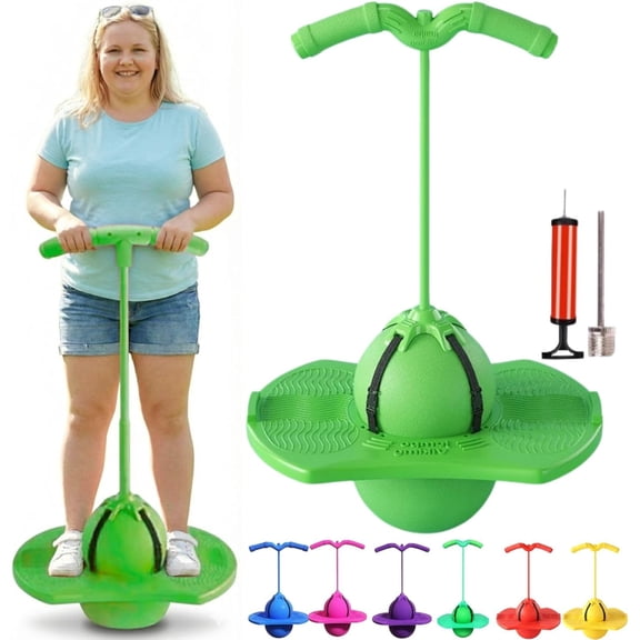 Balance Jumping Ball - Balance Board With Handle, Crazy Jumper Jump Ball Safe Hopper Ball for Indoor & Outdoor Play, Perfect for Balance, Coordination, and Fitness