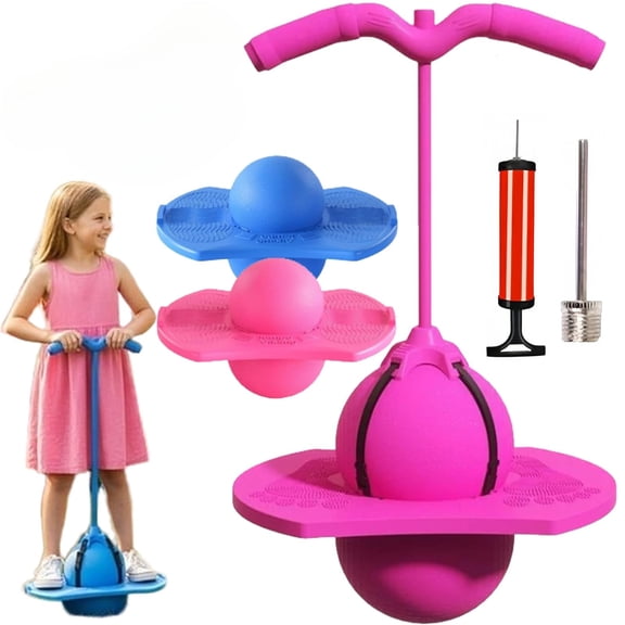 Balance Jumping Ball, Bouncing Ball with Handle and Pump,Fun Challenge Indoor Outdoor Bounce Toys, for Balance/Coordination/Fitness