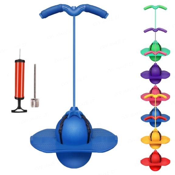 Balance Jumping Ball Crazy Jumper Jump Ball for Kids & Adults -Balance Board with Handle Indoor & Outdoor Fun Perfect for Balance Coordination And Fitness,Blue