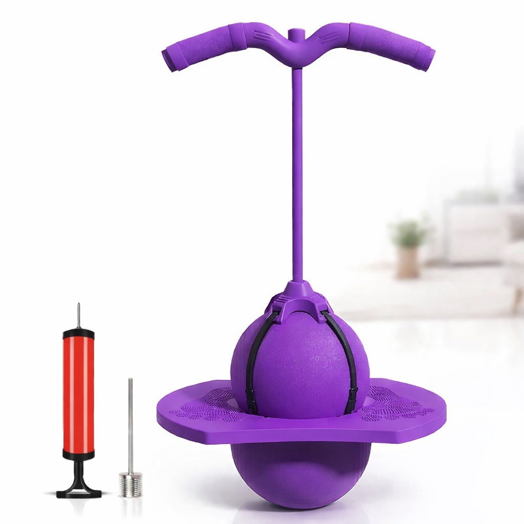 Balance Jumping Ball with Handle – 11.4 in High-Density Durable Ball, 15 in Non-Slip Pedal, 644 lbs Weight Capacity, Full-Body Fitness, Balance & Coordination, Home & Gym Workout.