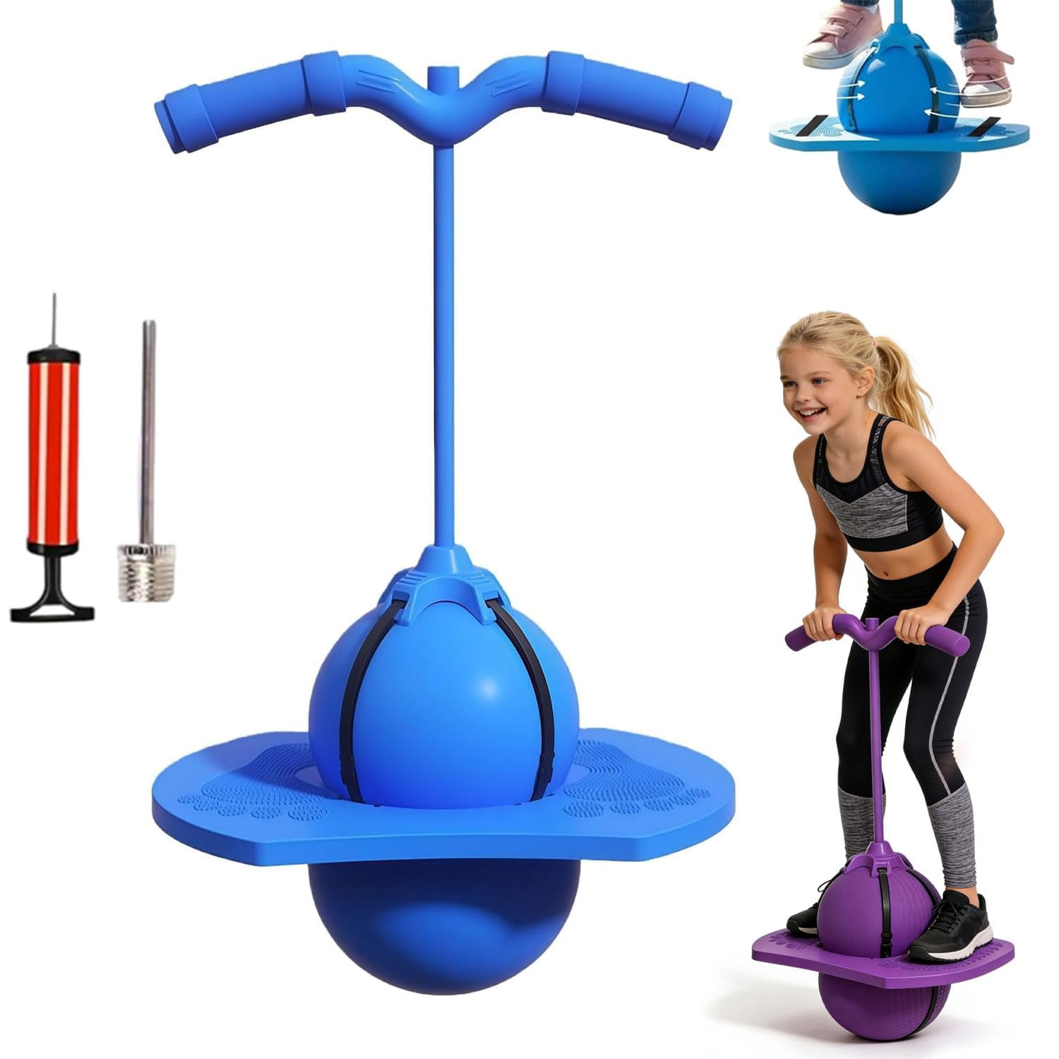 Jumping Balance Balance Jumping Ball with Handle & Ball Pump, 2026 Upgraded Non-Slip ...