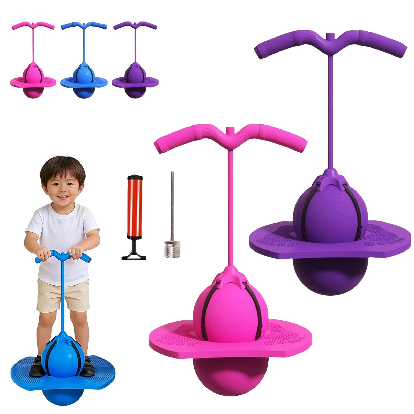 Jumping Balance Balance Jumping Ball with Handle and Pump - 2026 Upgraded Pogo Jumper ...