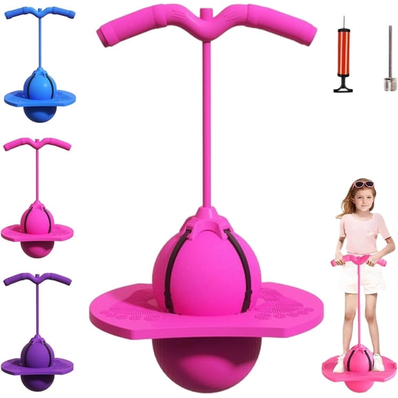 Balance Jumping Ball, Indoor & Outdoor Anti-Slip Balance Board Toy with Handle & Pump, Improve Coordination, Motor Skills and Fitness Training
