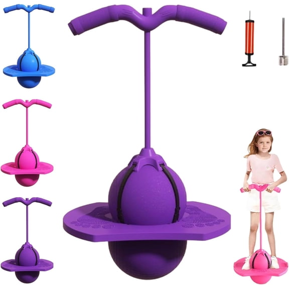Balance Jumping Ball, Indoor & Outdoor Anti-Slip Balance Board Toy with Handle & Pump, Improve Coordination, Motor Skills and Fitness Training
