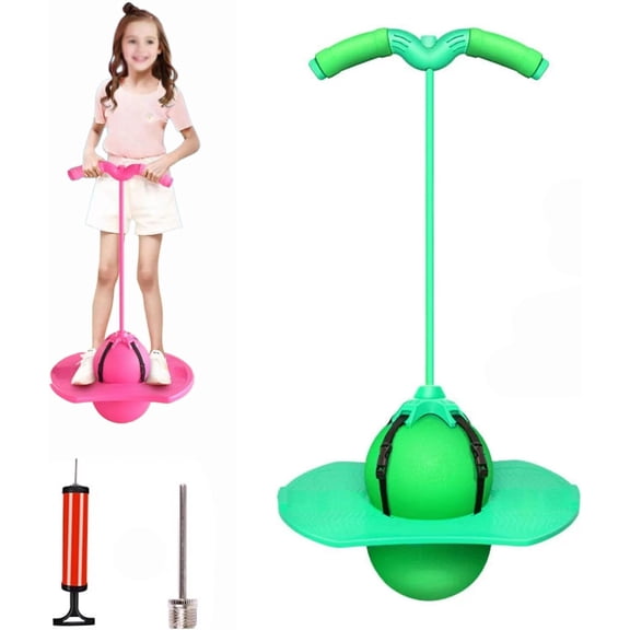 Balance Jumping Ball, Jump Balance Ball with Durable Handle and Pump, Supports Core Strength and Coordination, Fun Exercise for Kids and Adults at Home, Parks
