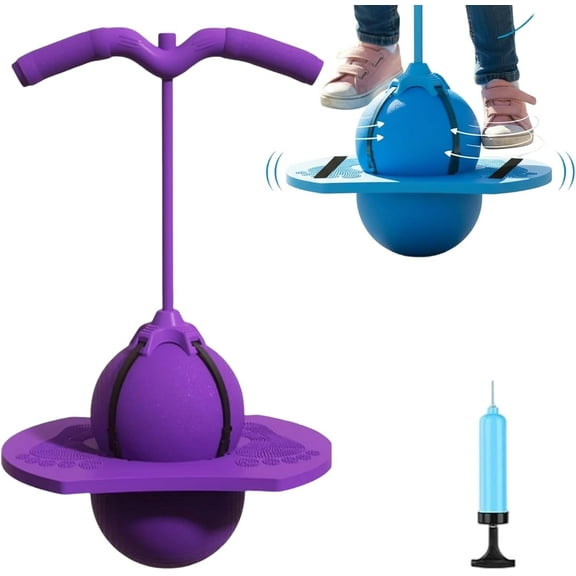 Balance Jumping Ball, Jumping Hopping Ball, Pogo Jumper with Handle and Ball Pump,High Jump Toy Bounce,Low Noise Jumping Toy for Beginners, Anti-Slip and Wear-Resistant