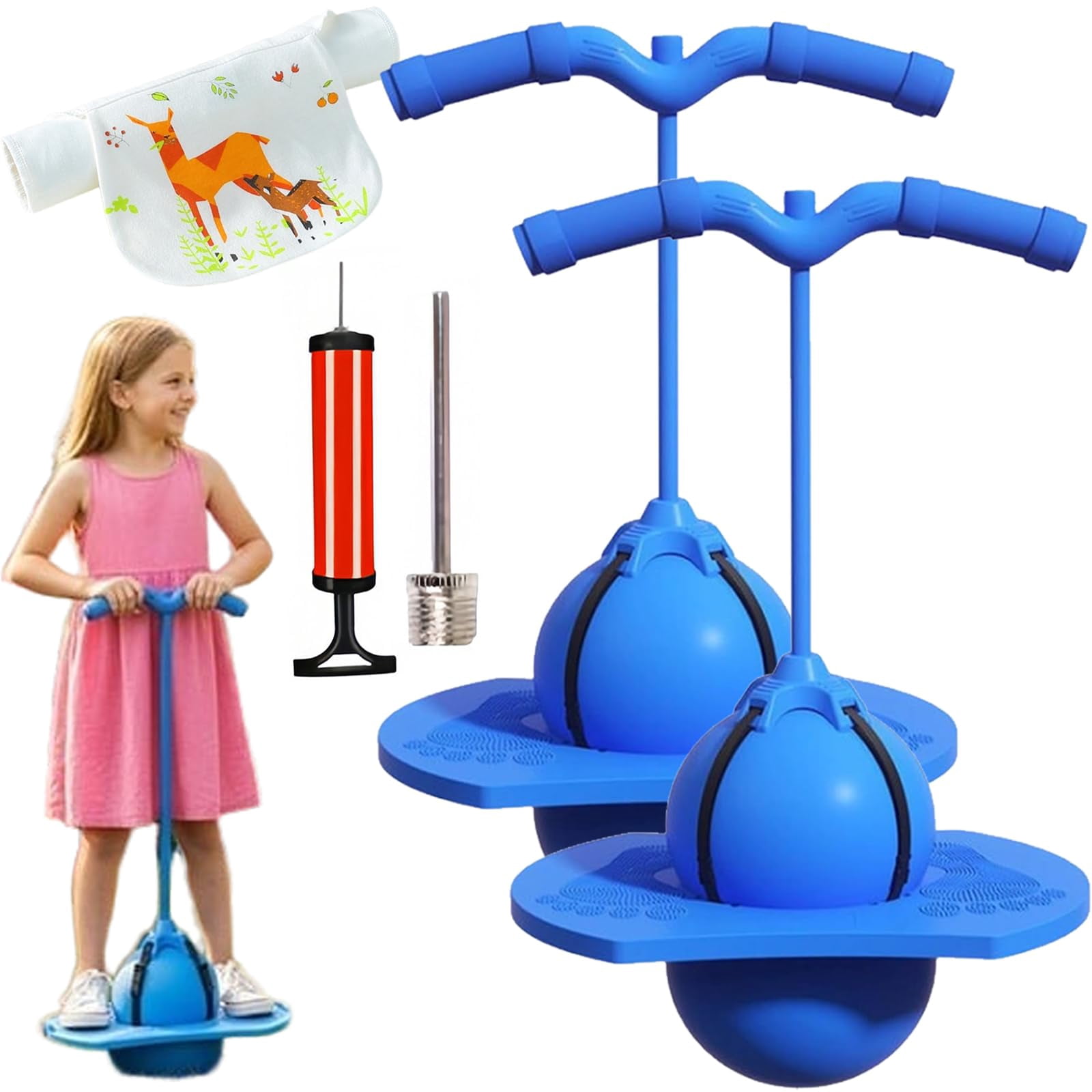 Balance Jumping Ball, Pogo Ball with Handle and Pump for Beginners ...