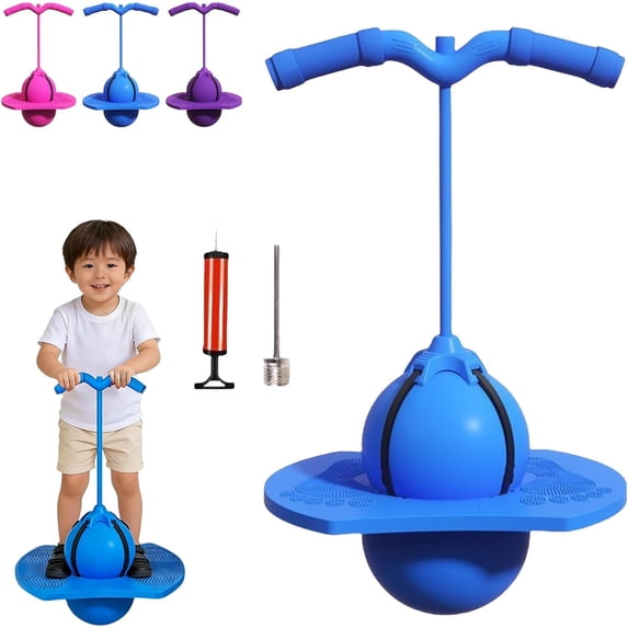 Balance Jumping Ball, Pogo Jumper with Handle and Ball Pump, Indoor & Outdoor Fun, Perfect for Balance, Coordination, And Fitness
