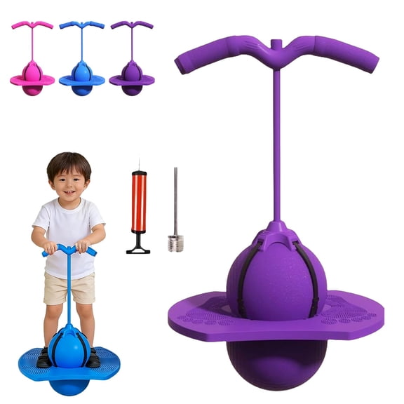 Balance Jumping Ball, Pogo Jumper with Handle and Ball Pump, Indoor & Outdoor Fun, Perfect for Balance, Coordination, And Fitness