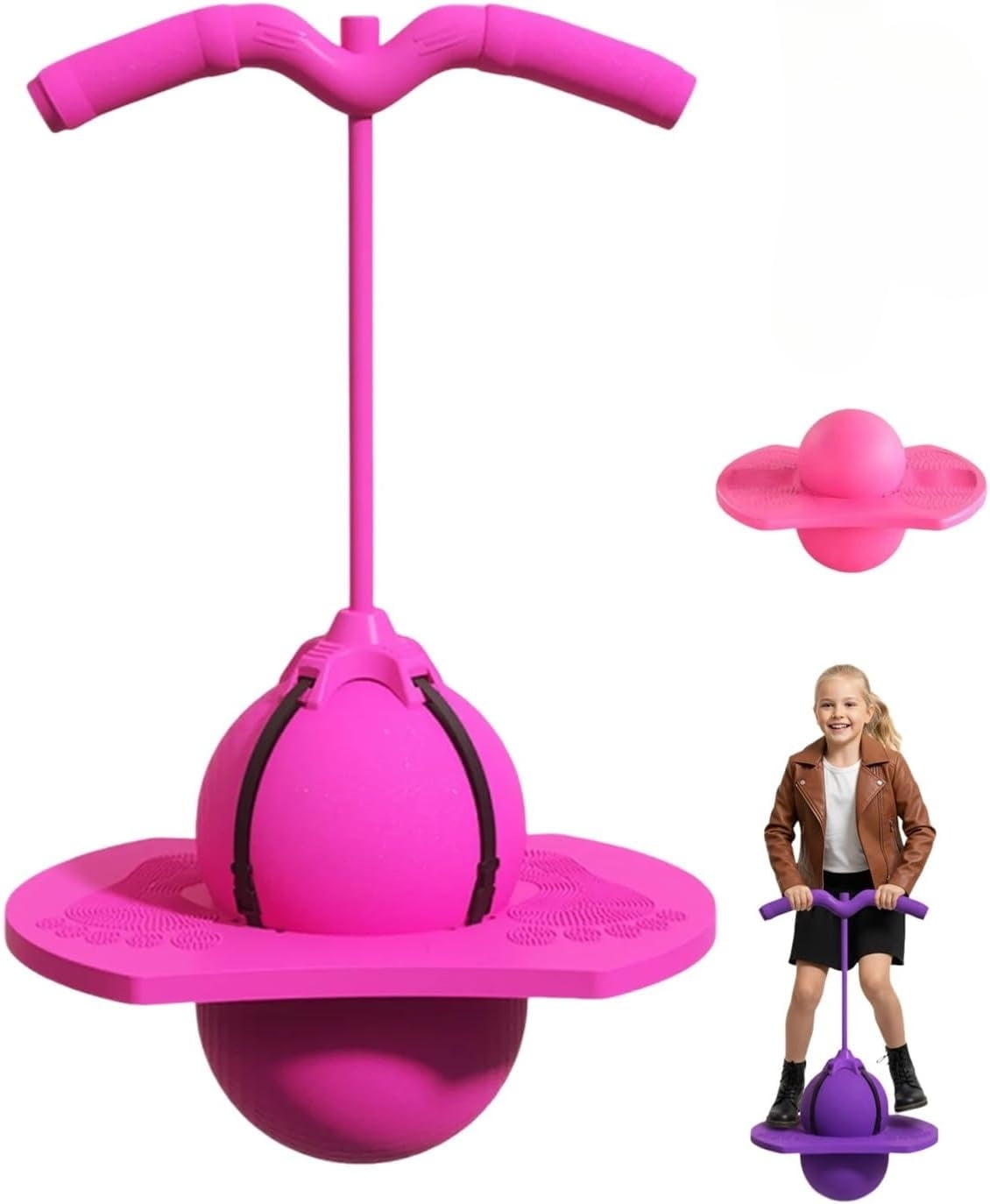 Balance Jumping Ball,Pogo Jumper with Handle and Pump, Safe and reliable bouncing tools,Anti-Slip and Wear-Resistant,Suitable for beginners