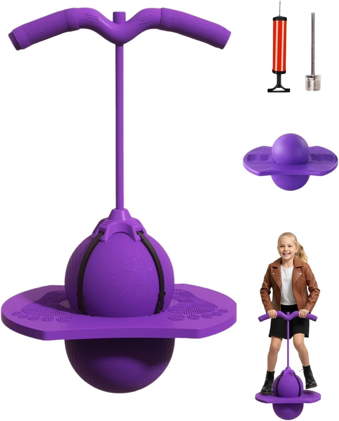 Balance Jumping Ball,Pogo Jumper with Handle and Pump, Safe and ...