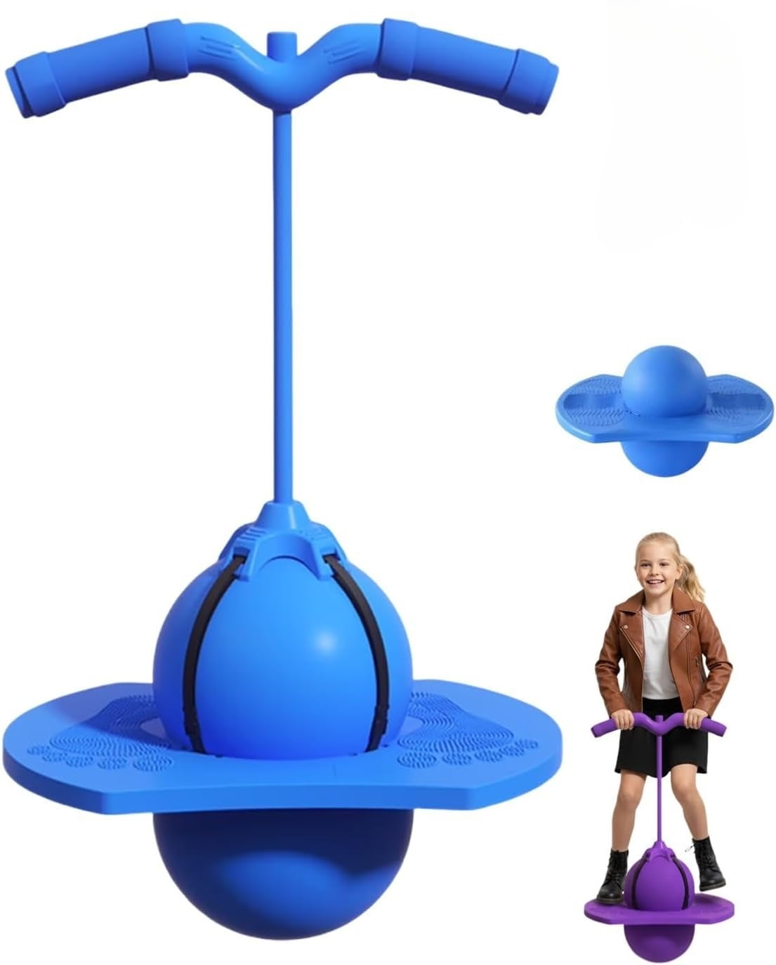 Balance Jumping Ball,Pogo Jumper with Handle and Pump, Safe and reliable bouncing tools,Anti-Slip and Wear-Resistant,Suitable for beginners