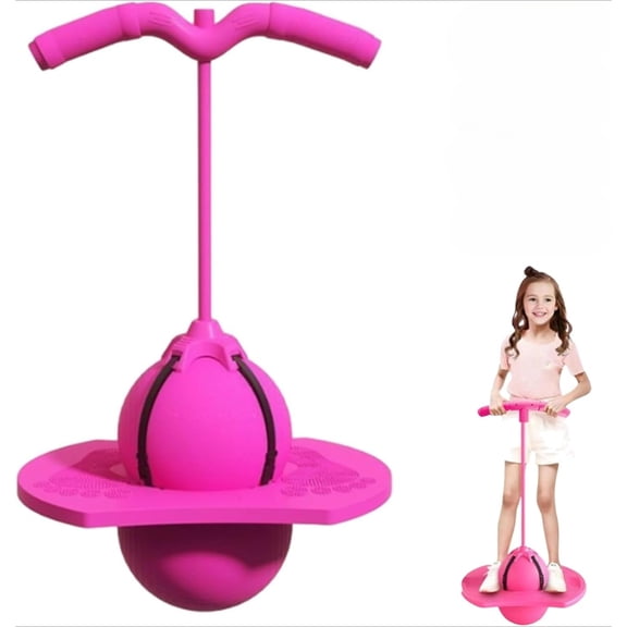 Balance Jumping Ball - Pogo Stick With Handle, Crazy Jumper Jump Ball Safe Hopper Ball for Indoor & Outdoor Play, Perfect for Balance, Coordination, and Fitness