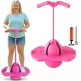 thumbnail image 1 of Balance Jumping Ball, Upgraded Pogo Jumper with Handle and Ball Pump, Trick Board Pogo Stick, Safe and Fun Bouncing Ball,Fun Challenge Indoor Outdoor Bounce Toys 
(Pink), 1 of 6