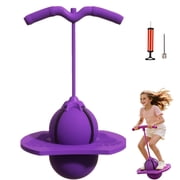 Balance Jumping Ball, Upgraded Pogo Jumper with Handle and Ball Pump, Trick Board Pogo Stick, Safe and Fun Bouncing Ball for Kids & Adults