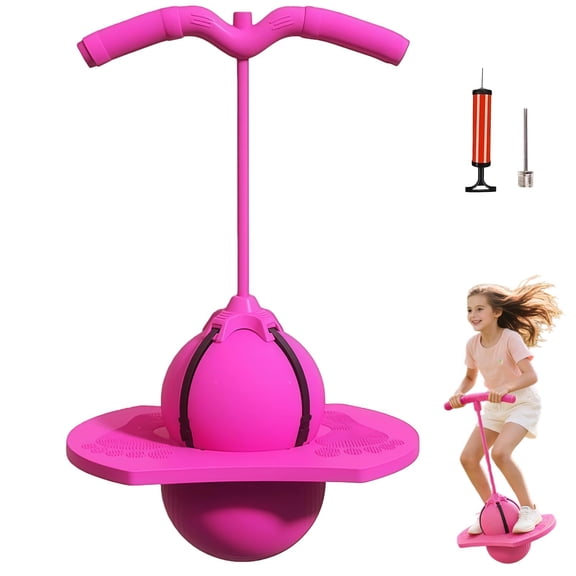 Balance Jumping Ball, Upgraded Pogo Jumper with Handle and Ball Pump, Trick Board Pogo Stick, Safe and Fun Bouncing Ball for Kids & Adults