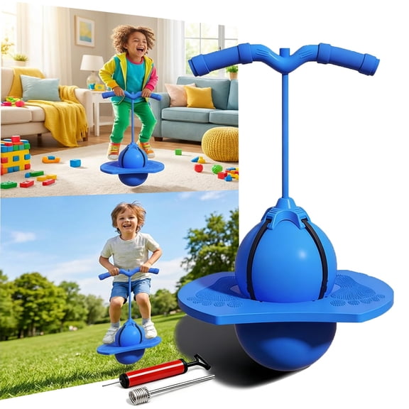 Balance Jumping Ball for Kids, Anti-Slip Pogo Bouncer with Handle, Indoor & Outdoor Fitness Toy for Boys and Girls Ages 8-12