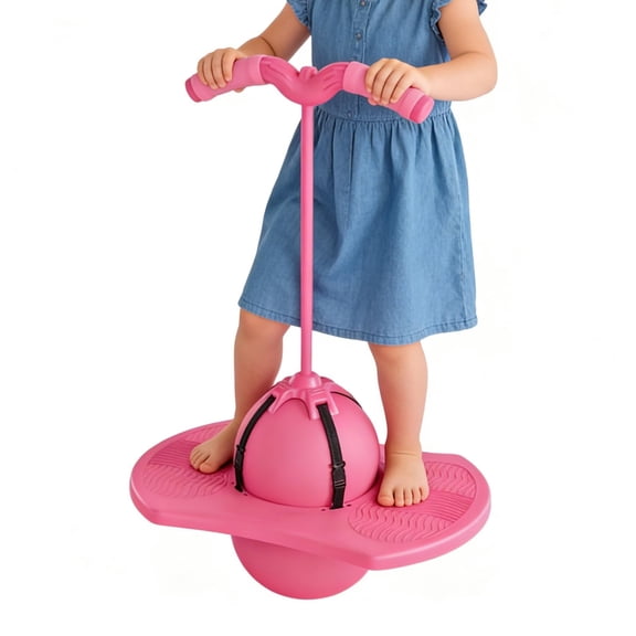 Balance Jumping Ball with Handle, High Bounce Skill Training Jump Ball for Boys & Girls, Indoor Outdoor Toy for Home, Workout & Play