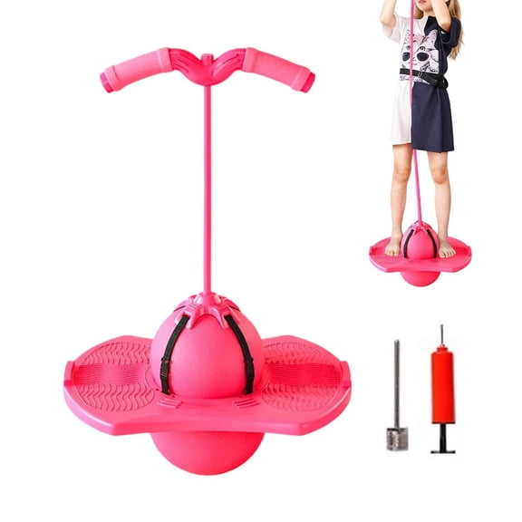 Balance Jumping Ball with Handle – Quiet Non-Slip Hopping Toy for Kids, Inflatable Bouncy Ball with Air Pump, for Home, Park, Camping, Birthday Gift