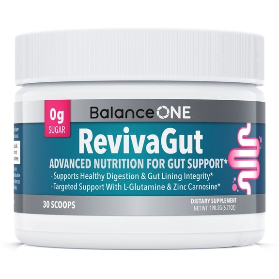 Balance ONE RevivaGut Zinc Carnosine & L-Glutamine Powder for Gut Lining & Digestive Support