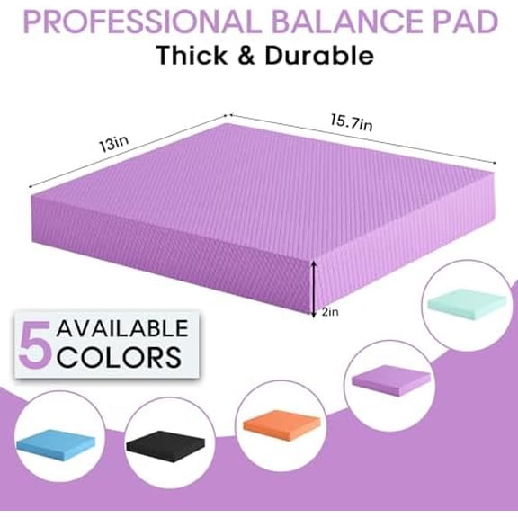 Balance Pad – Stability Trainer for Balance, Stretching, Physical Therapy, Exercise, Mobility, Rehabilitation and Core Training Non-Slip Closed Cell Foam Premium Balance Pad Knee Pad
