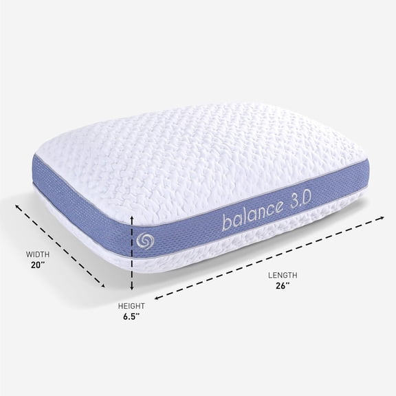 Balance Performance Pillow 3.0 - Moisture Wicking Bed Pillow for All Sleep Positions - Medium Firmness - Washable Cover