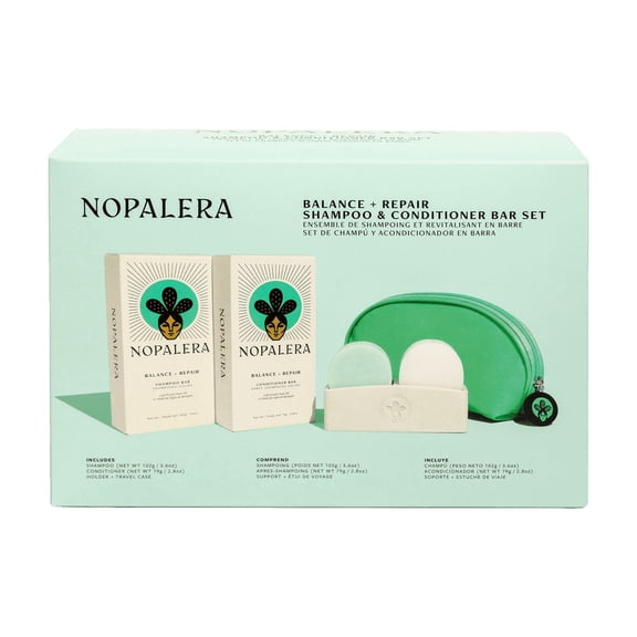 Nopalera Balance + Repair Shampoo & Conditioner Bar Set, Strengthening Hair Care Routine