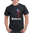thumbnail image 1 of Balance Skull 3D Art T-shirt Men's -SmartPrintsInk Designs, 1 of 4