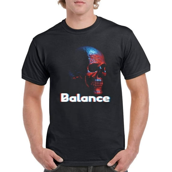 Balance Skull 3D Art T-shirt Men's -SmartPrintsInk Designs