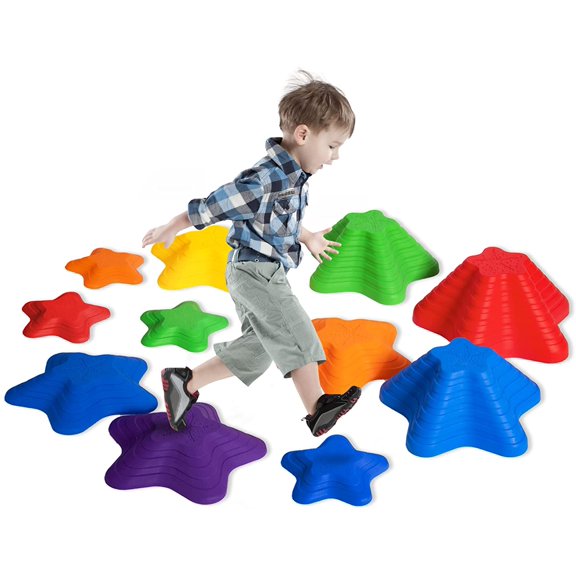 Balance Stepping Stones for Kids 11pcs Anti-skidding Stepping Stones Set Balance Blocks Indoor & Outdoor Kids Fitness Equipment Promotes Balance Coordination & Strength