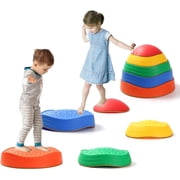 5pcs Non-Slip Sensory Stepping Stones for Kids Ages 3+, Balance Stones for Toddlers, Indoor and Outdoor Obstacle Course Toys for Coordination Skills Development