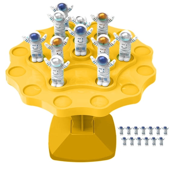 Balance Tree Astronaut Board Game Educational Stacking, Parent Child Interaction Desktop Battle Game, STEM Learning Activity Gift Set Yellow