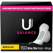 Balance Ultra Thin Regular Pads with Wings - Unscented - 150ct