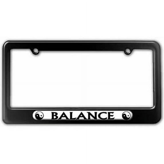 Balance, Yin Yang, Chinese Symbol License Plate Tag Frame, Multiple Colors