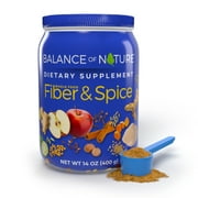Balance of Nature Fiber & Spice - Psyllium Husk, Flax Seed, Turmeric & Apple - 30 Servings