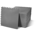 thumbnail image 1 of BalanceFrom 36-Pack 24”x24” Interlocking Foam Puzzle Exercise Mat, 1/2” Thick, Gray, 1 of 2