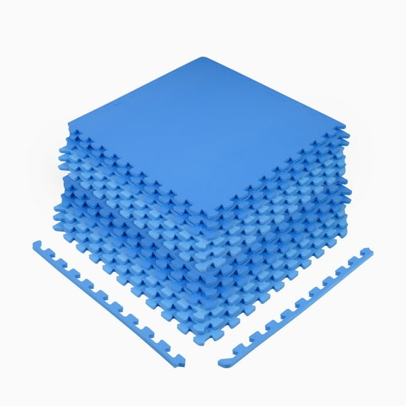 BalanceFrom EVA Foam Interlocking Floor Tiles, 63 × 63 cm, 1/2" 3/4" or 1" Thick, Anti-Slip Textured Mats in Multiple Colors, 6/12/24/36 Pack for Home Gym and Play Areas