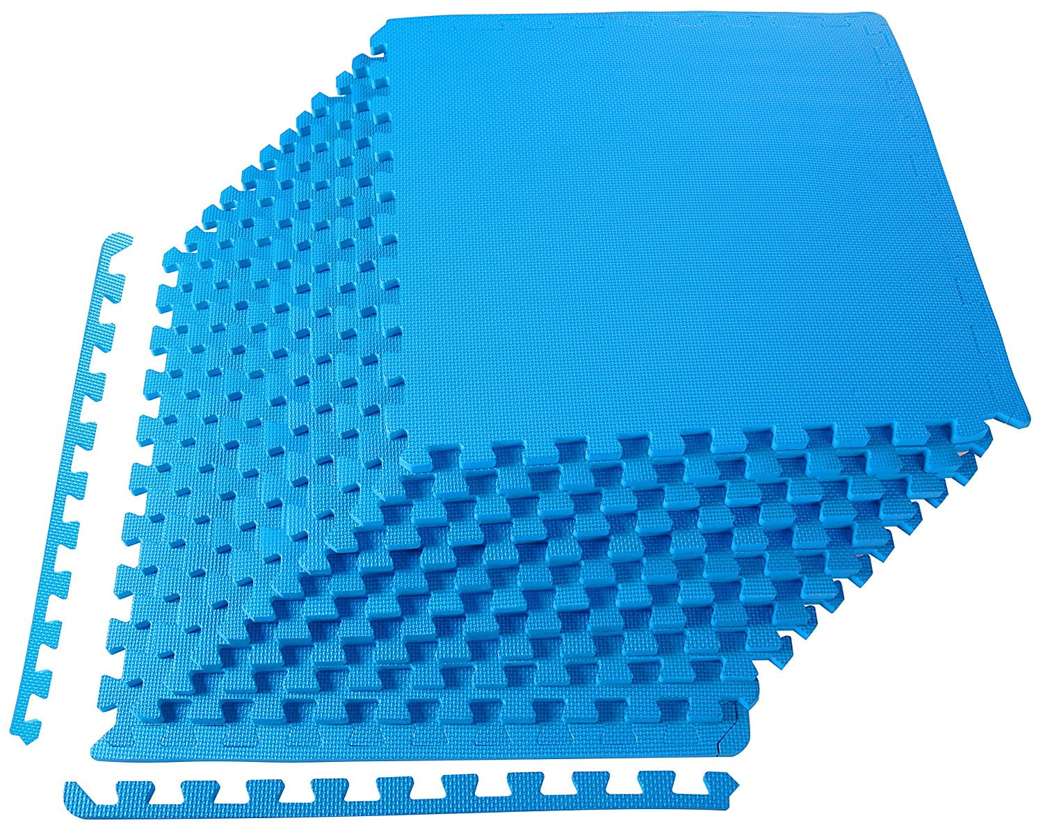 BalanceFrom 3/4 In. Thick Flooring Puzzle Exercise Mat with High Quality  EVA Foam Interlocking Tiles, 6 Piece, 24 Sq Ft. Blue 