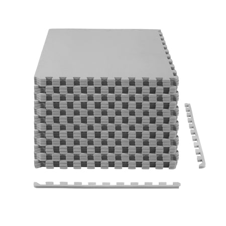 BalanceFrom EVA Foam Interlocking Floor Tiles, 63 × 63 cm, 1/2" 3/4" or 1" Thick, Anti-Slip Textured Mats in Multiple Colors, 6/12/24/36 Pack for Home Gym and Play Areas
