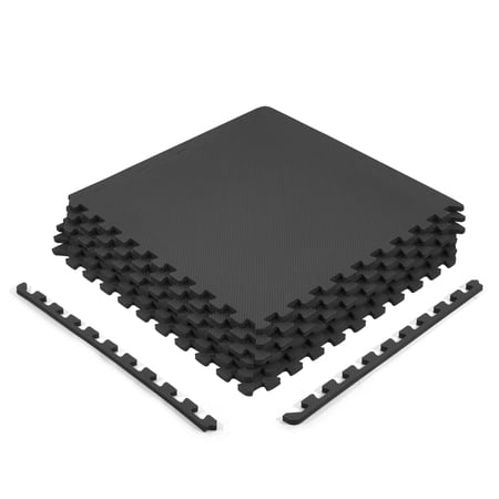 BalanceFrom EVA Foam Interlocking Floor Tiles, 63 × 63 cm, 1/2" 3/4" or 1" Thick, Anti-Slip Textured Mats in Multiple Colors, 6/12/24/36 Pack for Home Gym and Play Areas