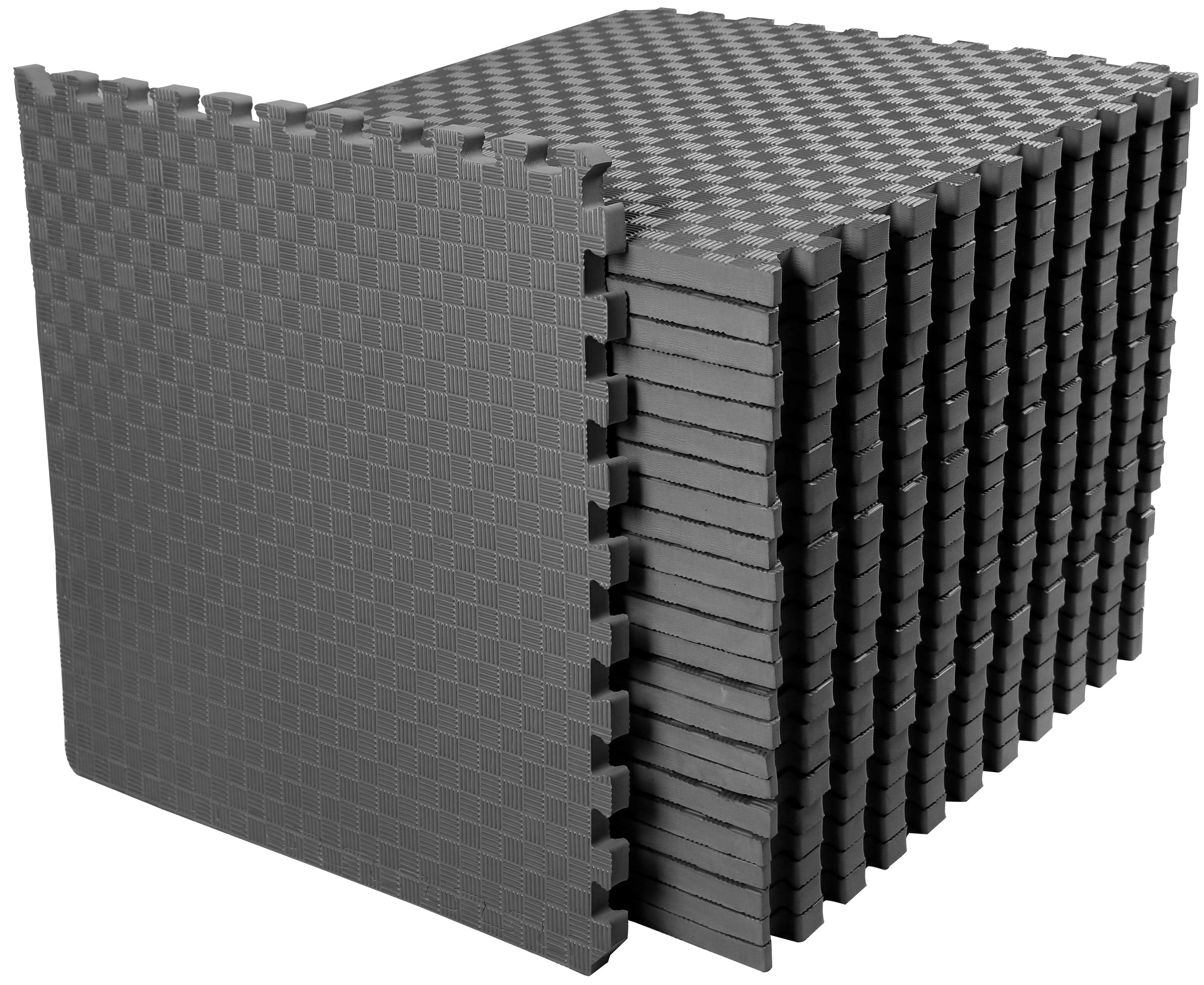 BalanceFrom 1 In., Extra Thick Puzzle Exercise Mat with EVA Foam Interlocking Tiles for MMA, Exercise, Gymnastics and Home Gym Protective Flooring, 72 Square Feet Exercise Protective Flooring