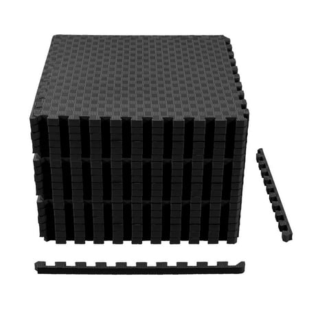 BalanceFrom EVA Foam Interlocking Floor Tiles, 63 × 63 cm, 1/2" 3/4" or 1" Thick, Anti-Slip Textured Mats in Multiple Colors, 6/12/24/36 Pack for Home Gym and Play Areas