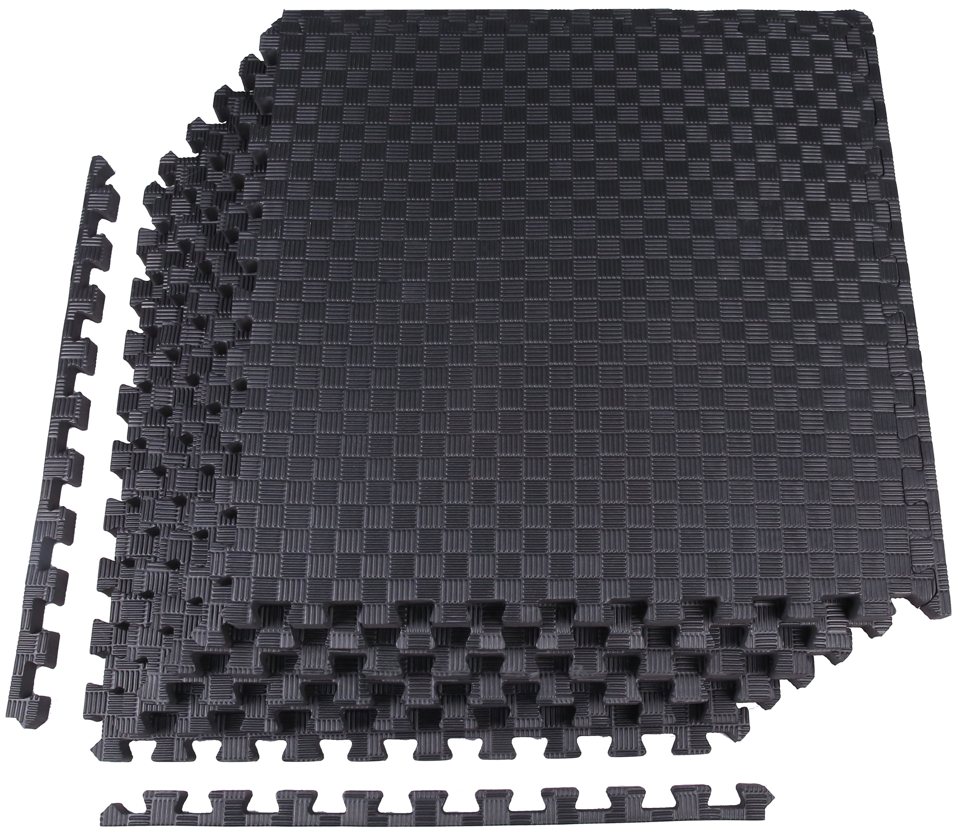BalanceFrom 1 In. Thick Flooring Puzzle Exercise Mat with High Quality EVA  Foam Interlocking Tiles, 6 Piece, 24 Sq Ft. Black 