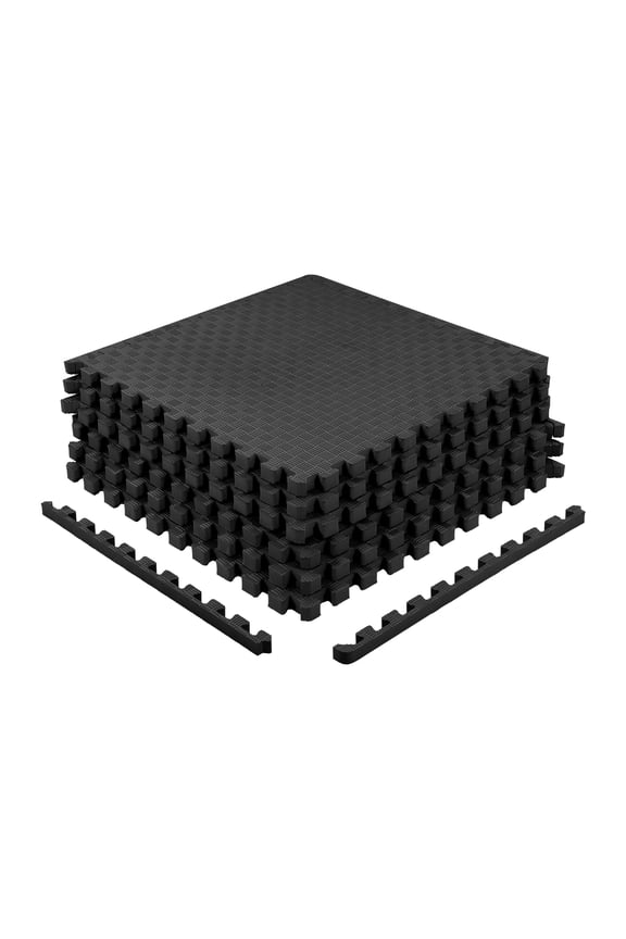 EVA Foam Interlocking Floor Tiles, 63 × 63 cm, 1/2" 3/4" or 1" Thick, Anti-Slip Textured Mats in Multiple Colors, 6/12/24/36 Pack for Home Gym and Play Areas