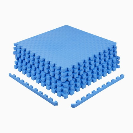 BalanceFrom EVA Foam Interlocking Floor Tiles, 63 × 63 cm, 1/2" 3/4" or 1" Thick, Anti-Slip Textured Mats in Multiple Colors, 6/12/24/36 Pack for Home Gym and Play Areas