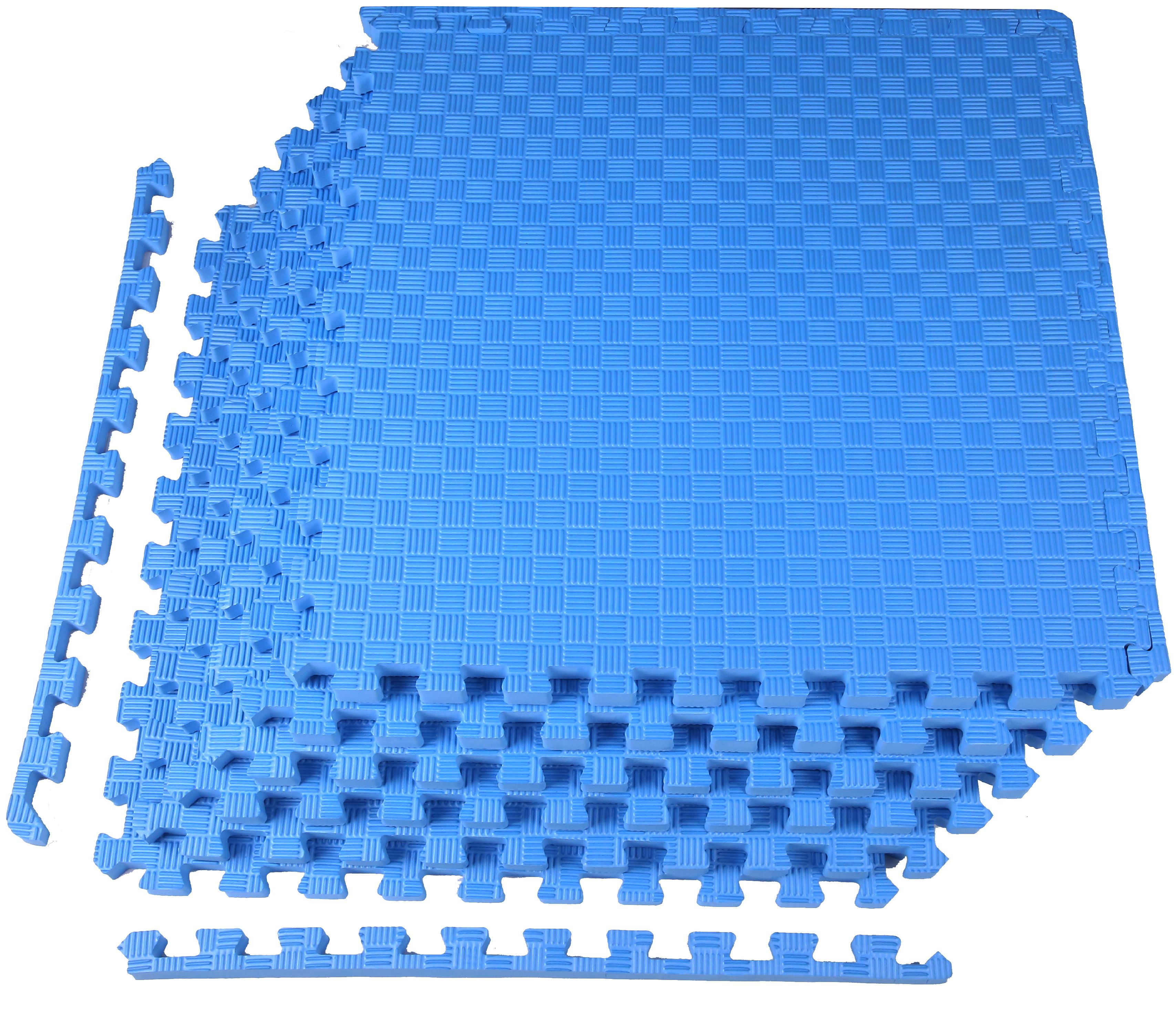 BalanceFrom 1/2 In. Thick Flooring Puzzle Exercise Mat with High Quality EVA  Foam Interlocking Tiles, 6 Piece, 24 Sq Ft. Black 